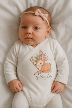 Újszülött baba body Bambi mintával